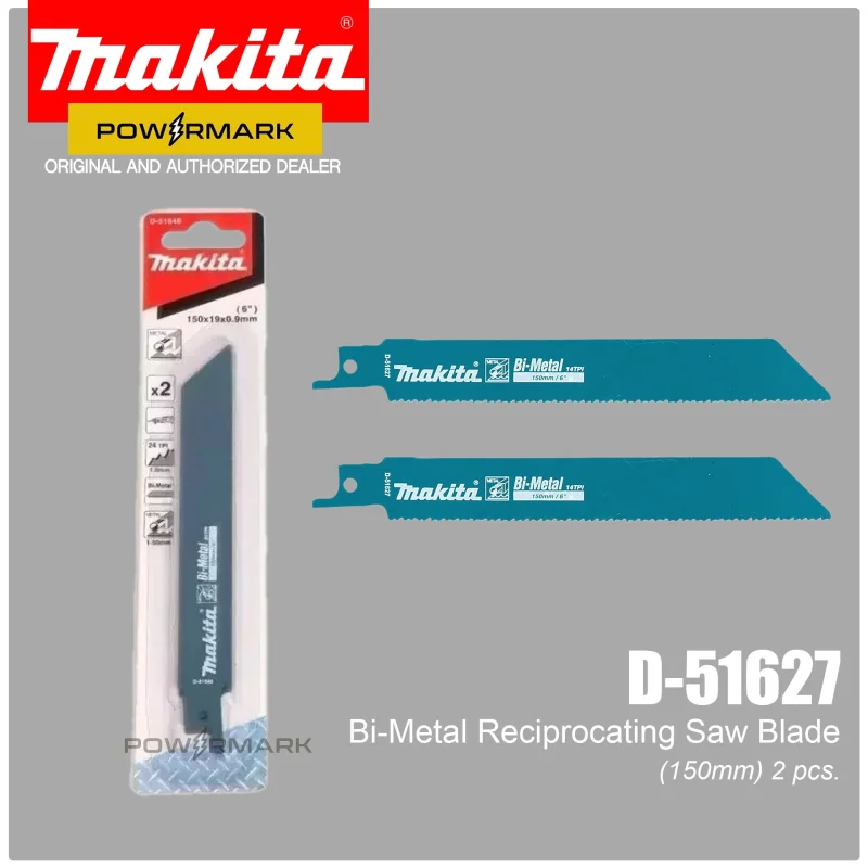 MAKITA D-51627 Reciprocating Saw Blade 150mm (2pcs.) for Metal