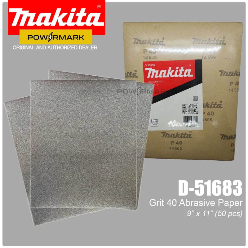 MAKITA D-51683 P40 Abrasive Paper 9 x 11 (50pcs)