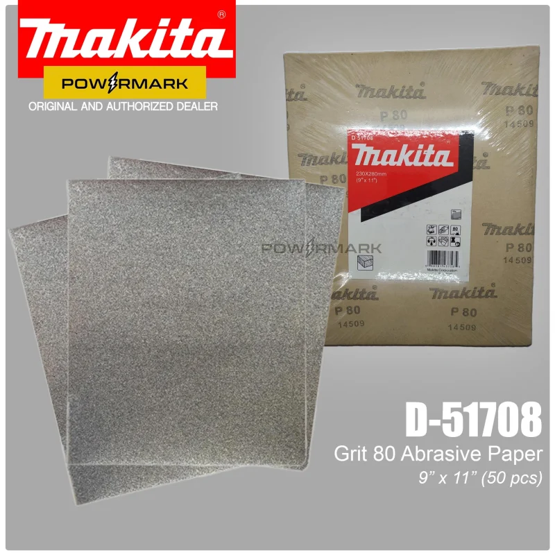 MAKITA D-51708 P80 Abrasive Paper 9 x 11 (50pcs.)