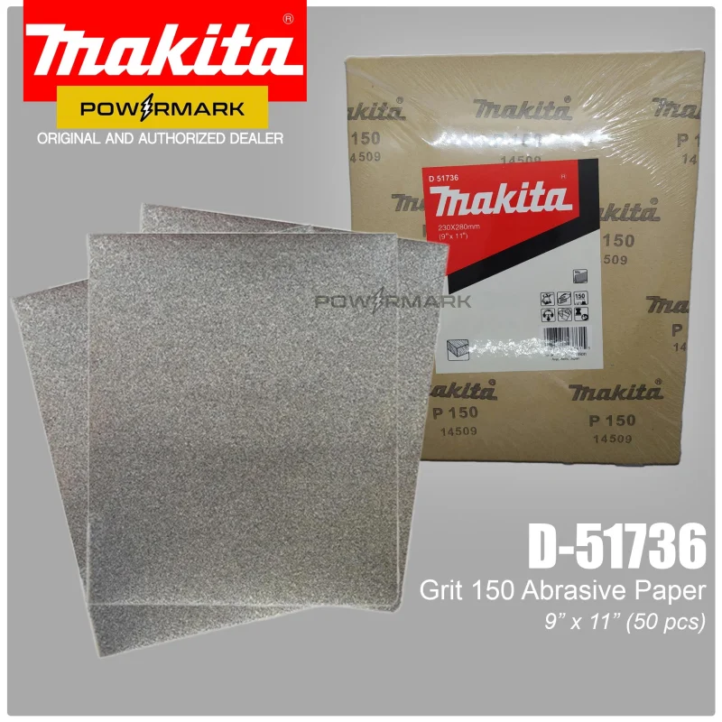 MAKITA D-51736 P150 Abrasive Paper 9 x 11 (50pcs)