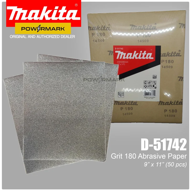 MAKITA D-51742 P180 Abrasive Paper 9 x 11 (50pcs)