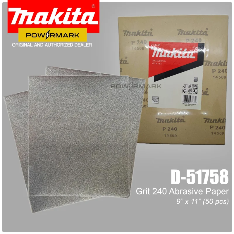 MAKITA D-51758 P240 Abrasive Paper 9 x 11 (50pcs.)