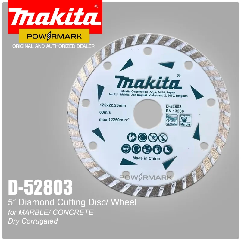 MAKITA D-52803 Corrugated/Dry 5 Diamond Cutting Disc/Wheel for marble, Concrete