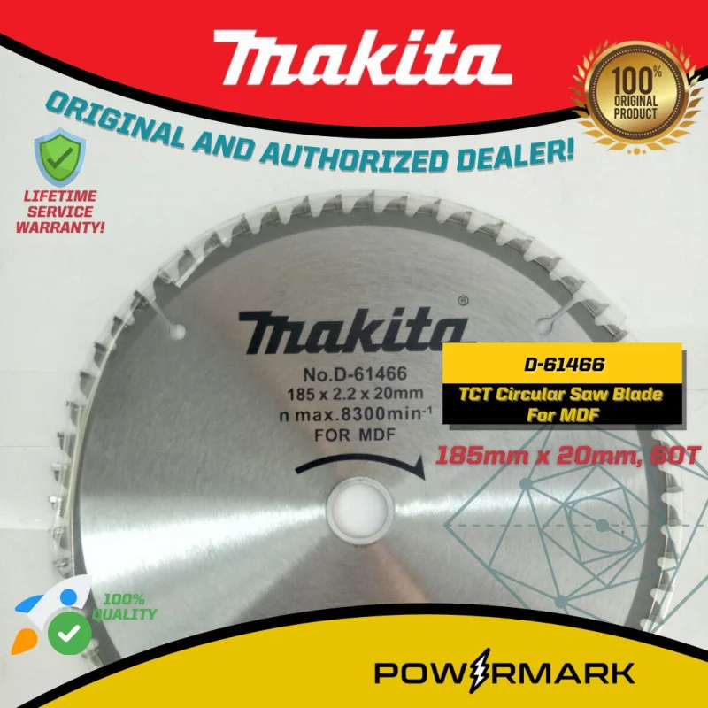 MAKITA D-61466 TCT Circular Saw Blade for Wood (MDF) 185mm x 20mm 60T