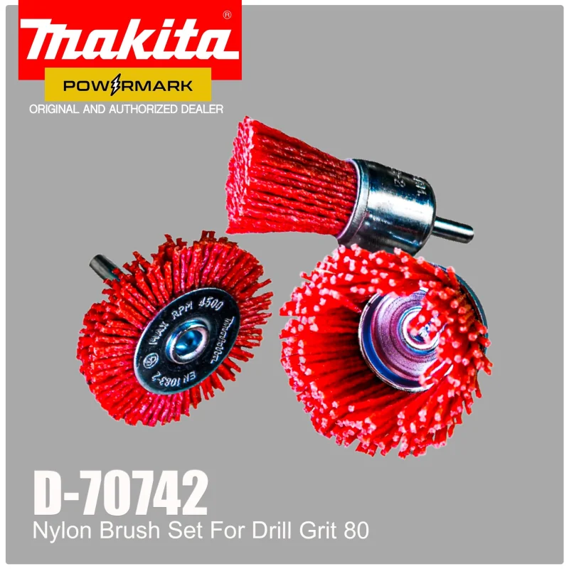 MAKITA D-70742 Nylon Brush Set For Drill Grit 80