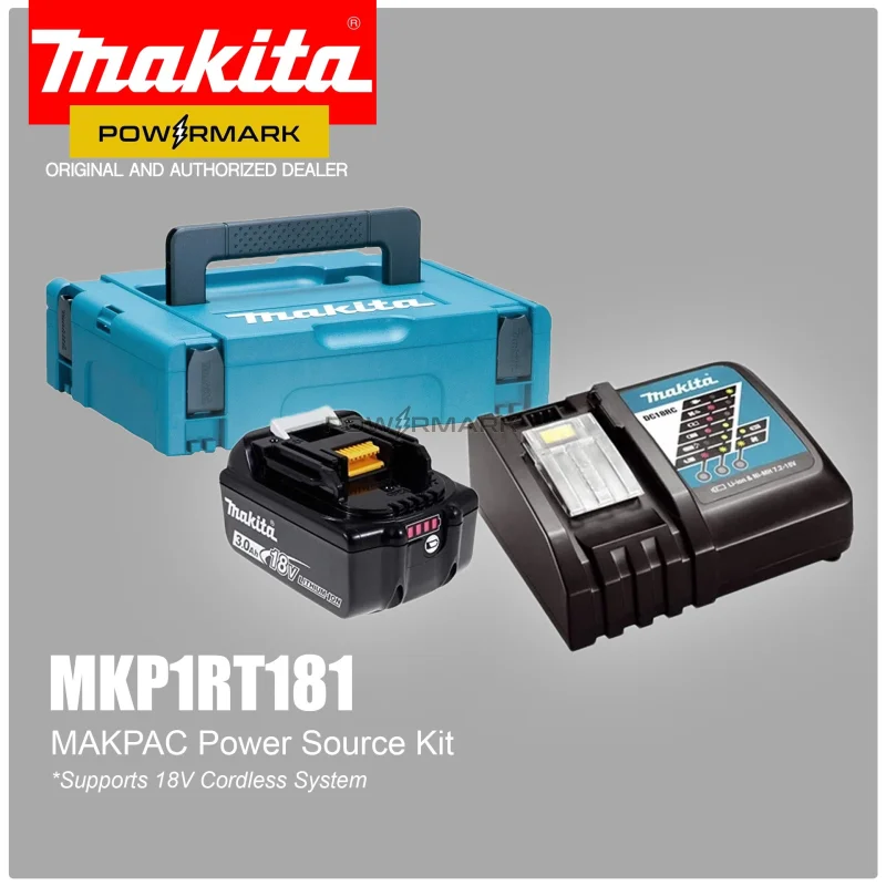 MAKITA MKP1RT181 MAKPAC Power Source Kit 18V LXT Cordless Battery and Charger (1 Battery / 1 Charger)