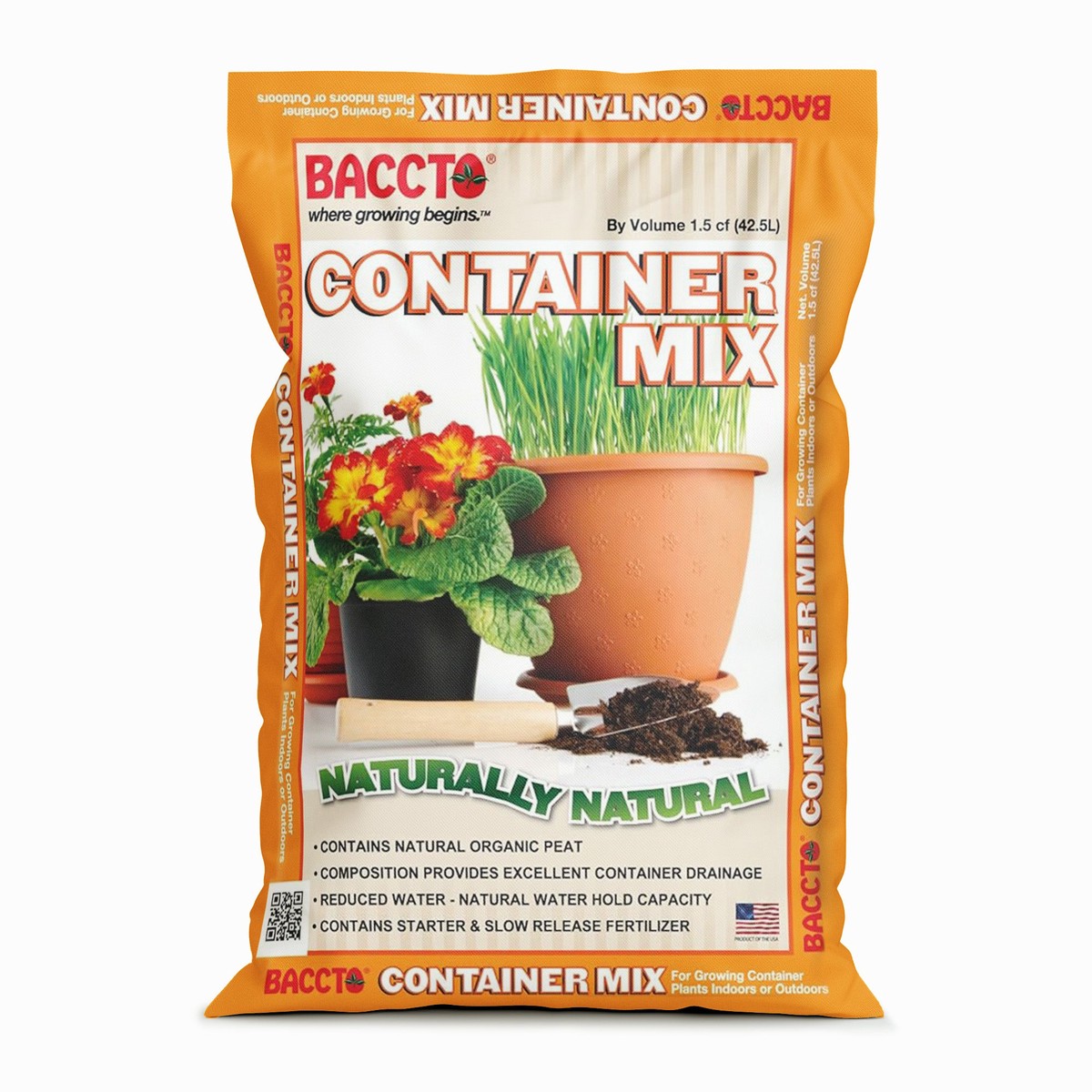 Michigan Peat Company BACCTO Container Planting Mix with Starter, 1.5 Cubic Feet