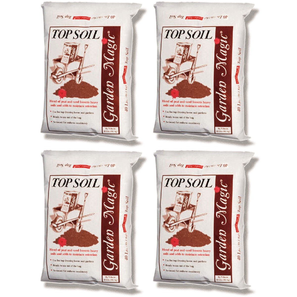 Michigan Peat Garden Magic Organic Planting Potting Soil, 40 Pound Bag (4 Pack)