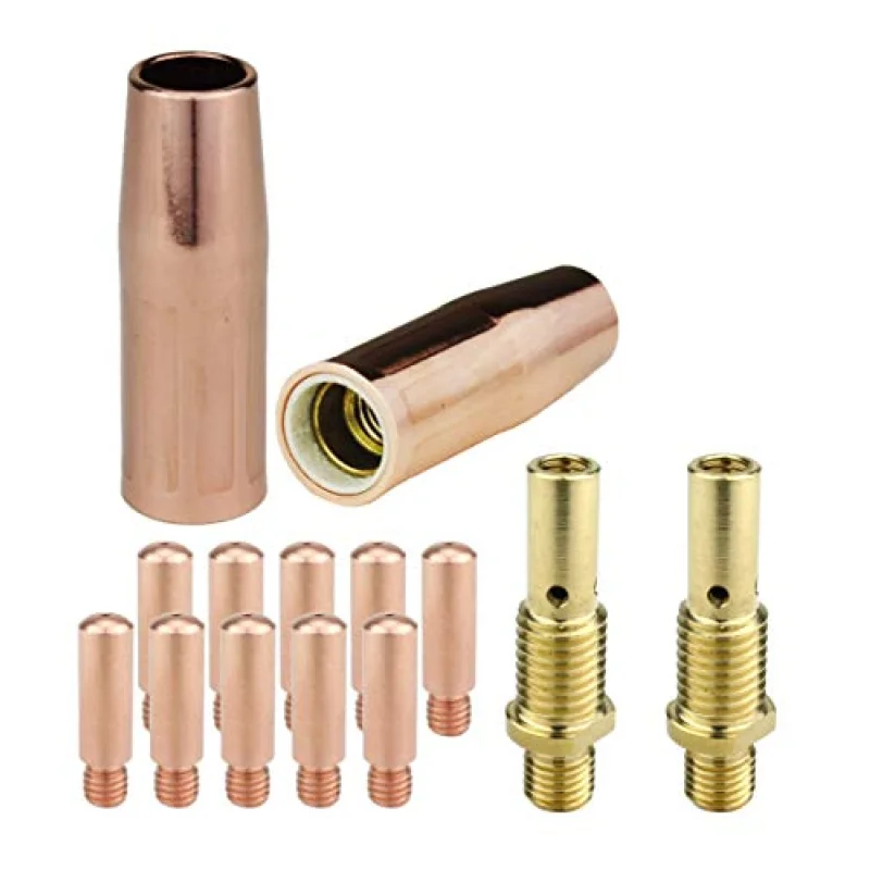 MIG Gun Consumables Kit – Compatible with Lincoln/Magnum 100L & Tweco Mini #1 Guns – 35-50 Diffuser – Heavy-Duty Tip – 21 Nozzle