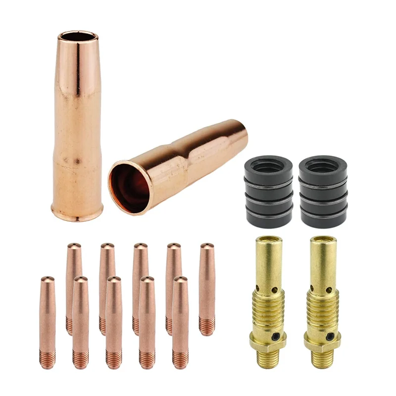 MIG Gun Consumables Kit – Compatible with Lincoln/Magnum 200 & 250 and Tweco #2-52 Diffuser – 32 Insulator – Tapered Tip – 22 Nozzle