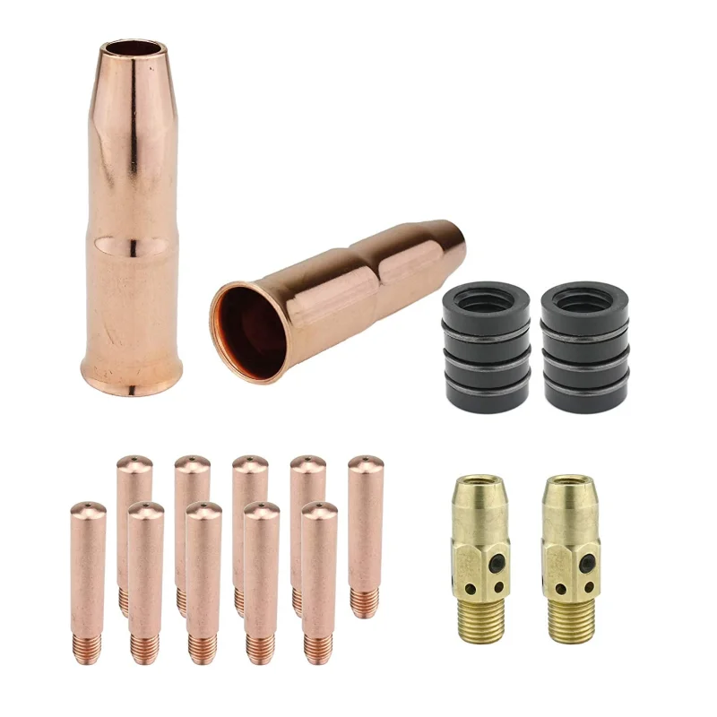 MIG Gun Consumables Kit – Compatible with Lincoln/Magnum 300 & 400 and Tweco #3 & #4-54A Diffuser – 34A Insulator – Heavy-Duty Tip – 24A Nozzle