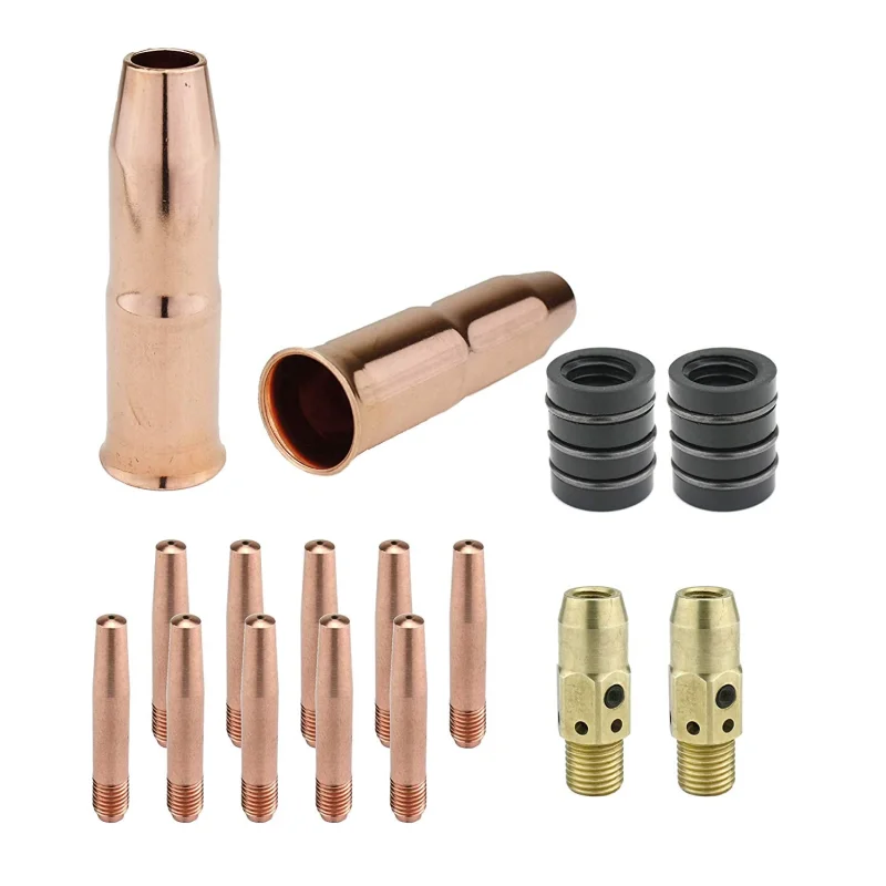 MIG Gun Consumables Kit – Compatible with Lincoln/Magnum 300 & 400 and Tweco #3 & #4-54A Diffuser – 34A Insulator – Tapered Tip – 24A Nozzle
