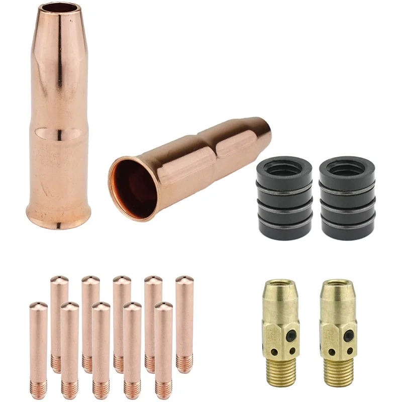 MIG Gun Consumables Kit – Compatible with Lincoln/Magnum 300 & 400 and Tweco #3 & #4-54A Diffuser – 34A Insulator – Tip – 24A Nozzle