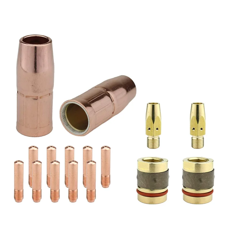 MIG Gun Consumables Kit – Compatible with Miller M-25 and M-40 – Diffuser – Nozzle Adaptor – Tip: 0.023″ – Nozzle