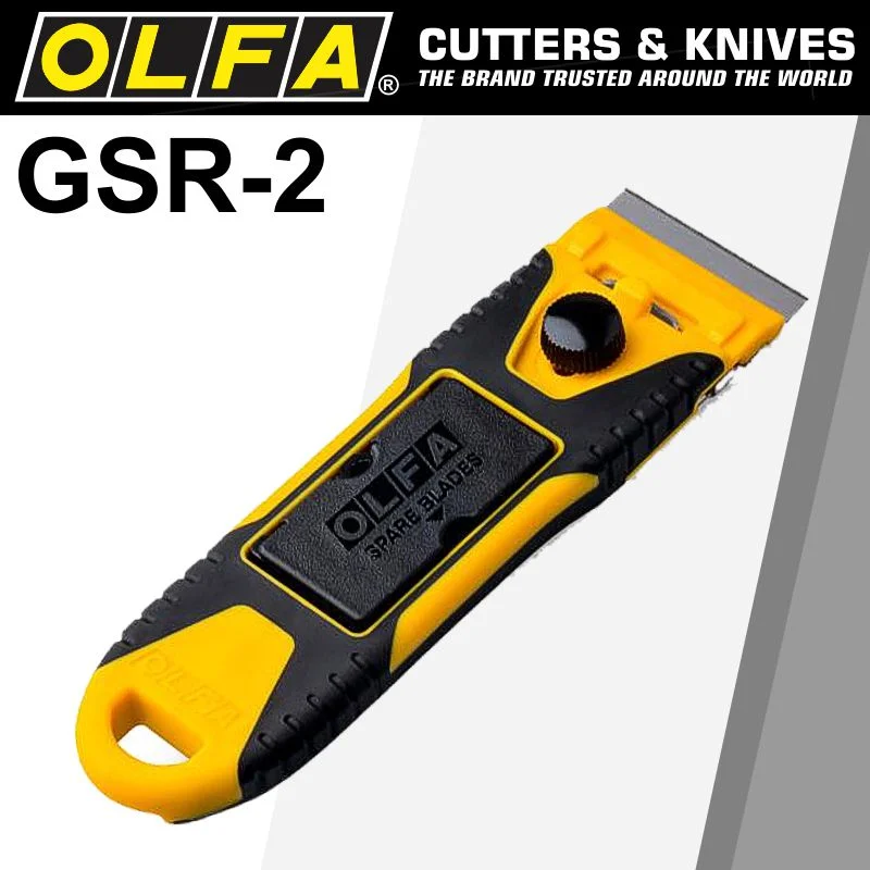 OLFA COMPACT SLIM GLASS SCRAPER S/STEEL BLADE 40MMX18MM INC 6 BLADES