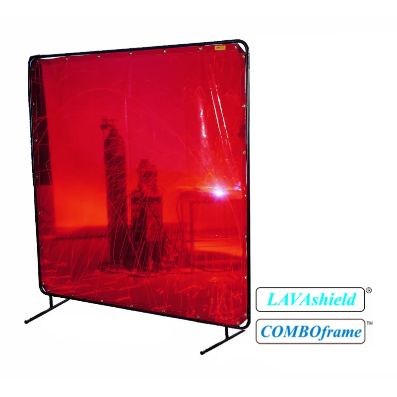 Orange Low-Visibility LAVA shield Welding Screen – 6′ x 816 mil – (Screen and Frame)