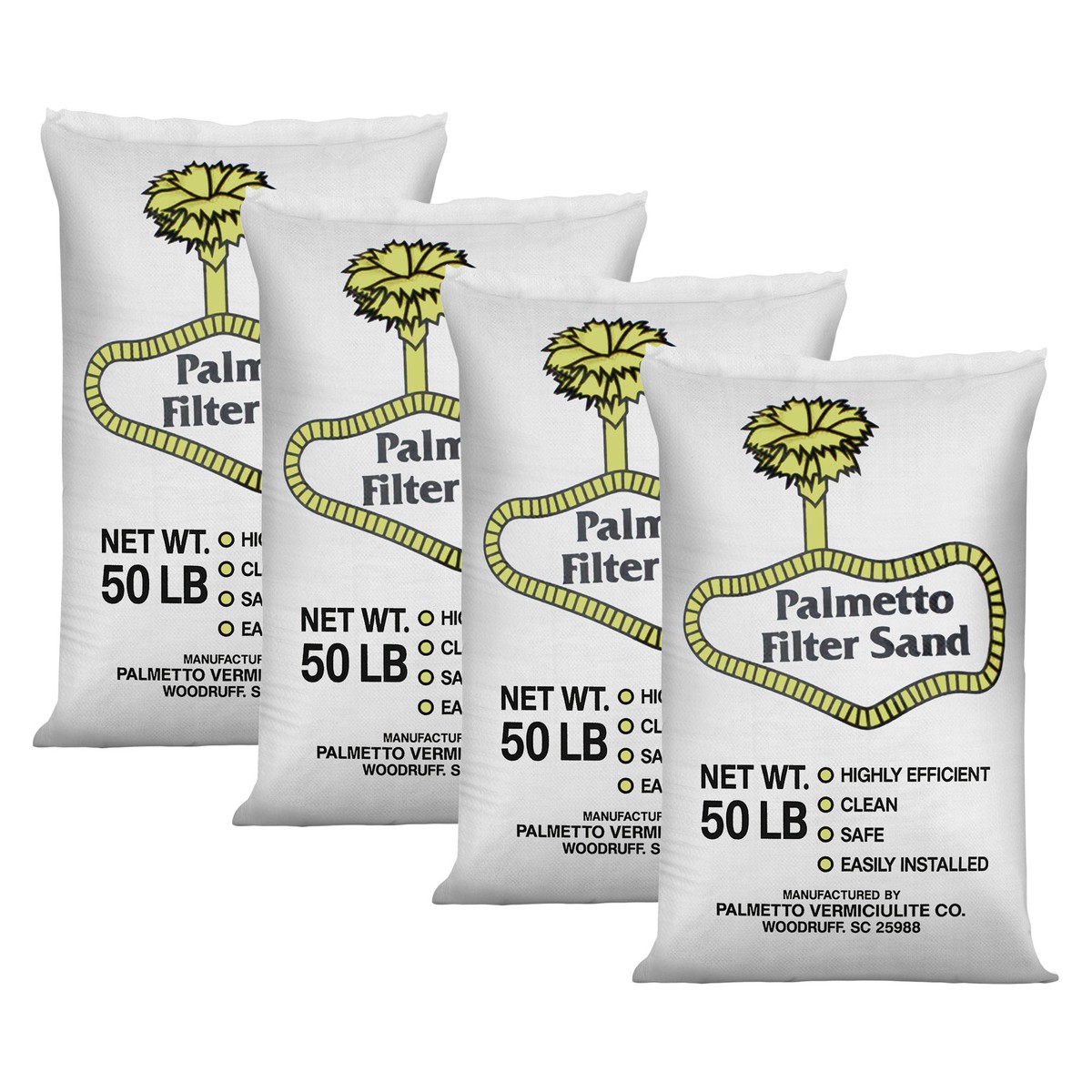 Palmetto 50lb Bag Natural Pool Filter Sand for Residential & Commercial, 4 Pack