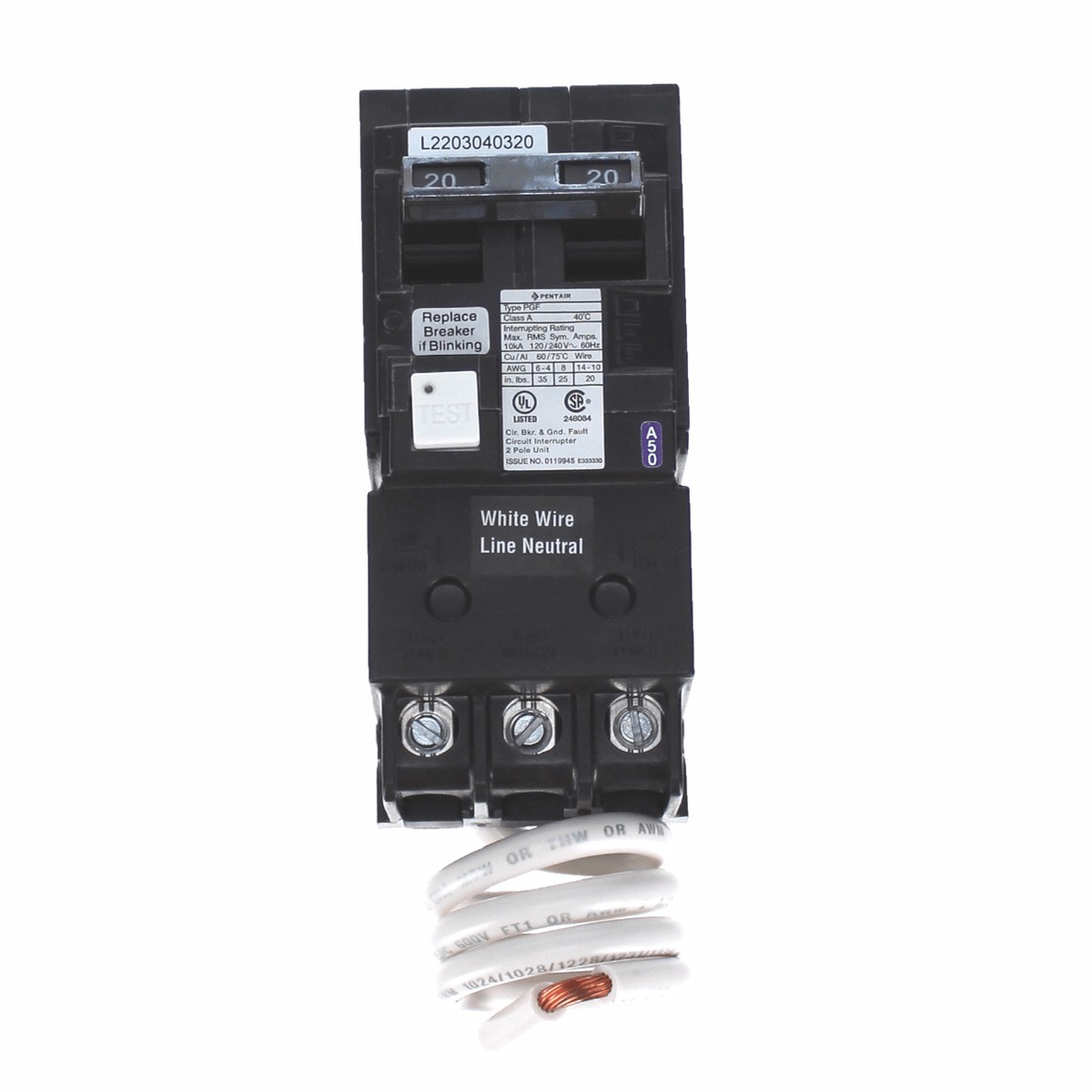 Pentair Circuit Breaker, Siemens QF220 Equivalent | PA220GF
