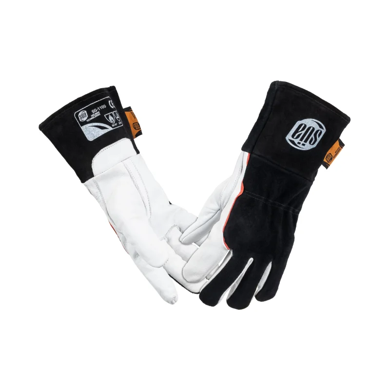 Performance MIG/Stick Welding Gloves – Lambskin and Black Suede Leather – Full Cotton Fleece Lining