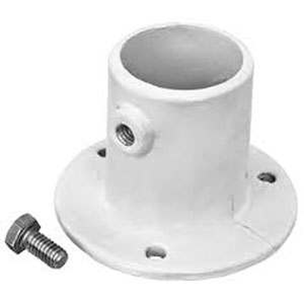 Perma-Cast Ladder Deck Flange, 3-3/8", for 1-1/2" Tube, White Aluminum | PF-2115-L