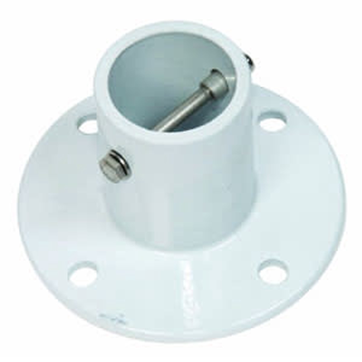 Perma-Cast Slide Deck Flange, 5-1/4", for 1.90" Tube, with Hardware, White Aluminum | PF-3119-A