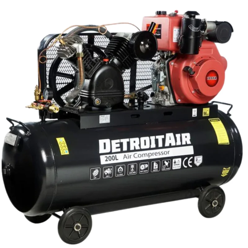 Petrol Engine Air Compressor 200L 13Hp 10Bar 1250LPM/44.2CFM