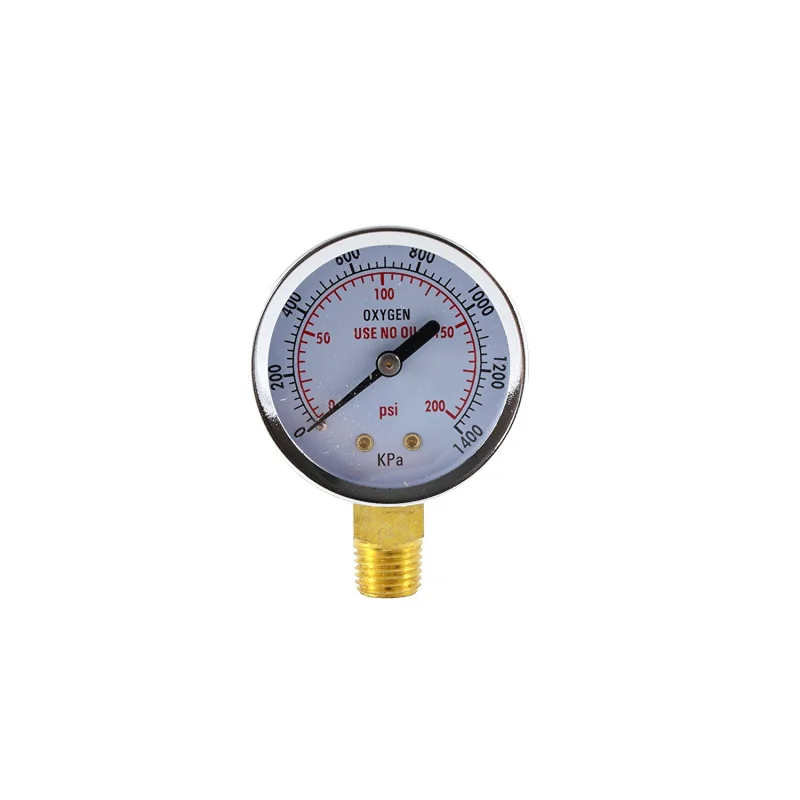 Pressure Gauge for Oxygen Regulator – 1/4″ Connector