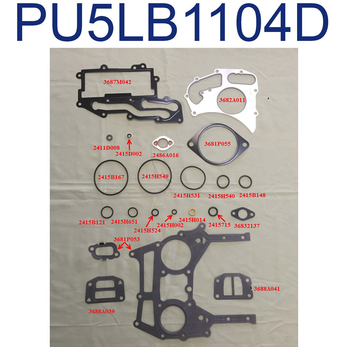 Maxiforce Gasket, Bottom Set 1104D with o T.C, O.P. for Perkins U5LB1104D
