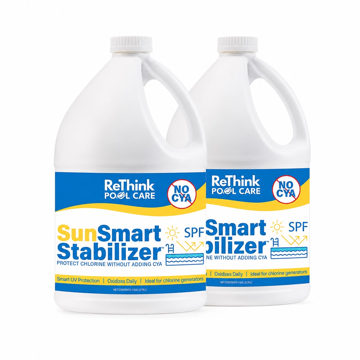 ReThink Pool Care SunSmart Stabilizer Chlorine Enhancer, 2-Pack | SunSmart Stabilizer-2pk
