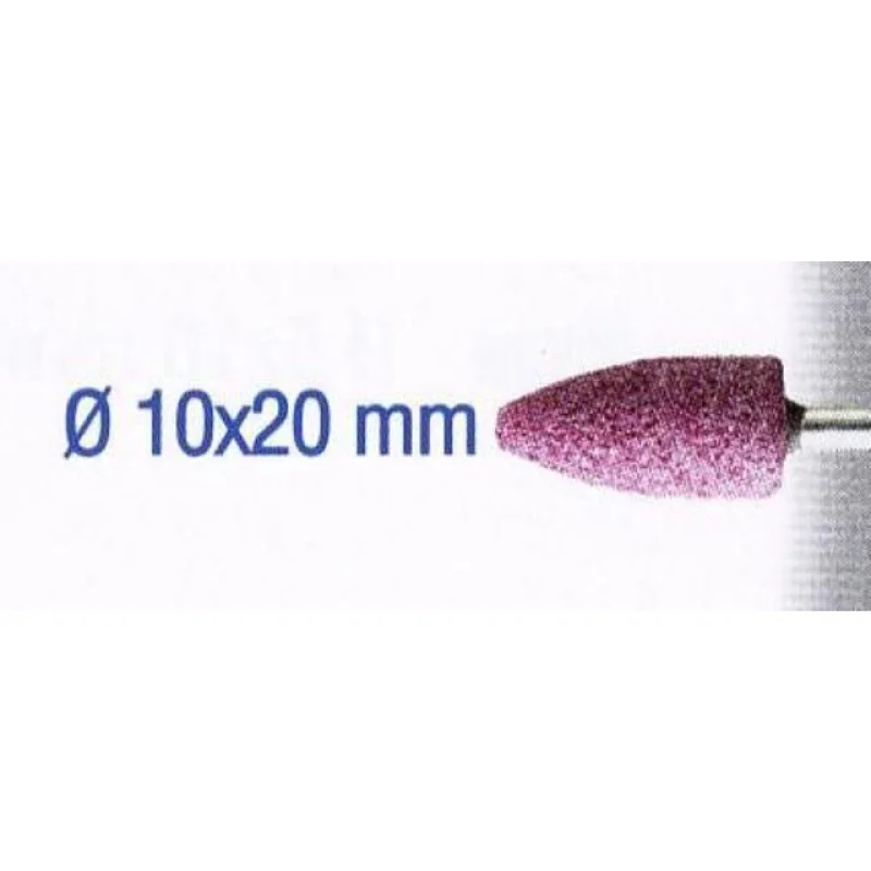 RUBY GRINDING STONES 10X20MM. BULLET.SH3MM.2PCS