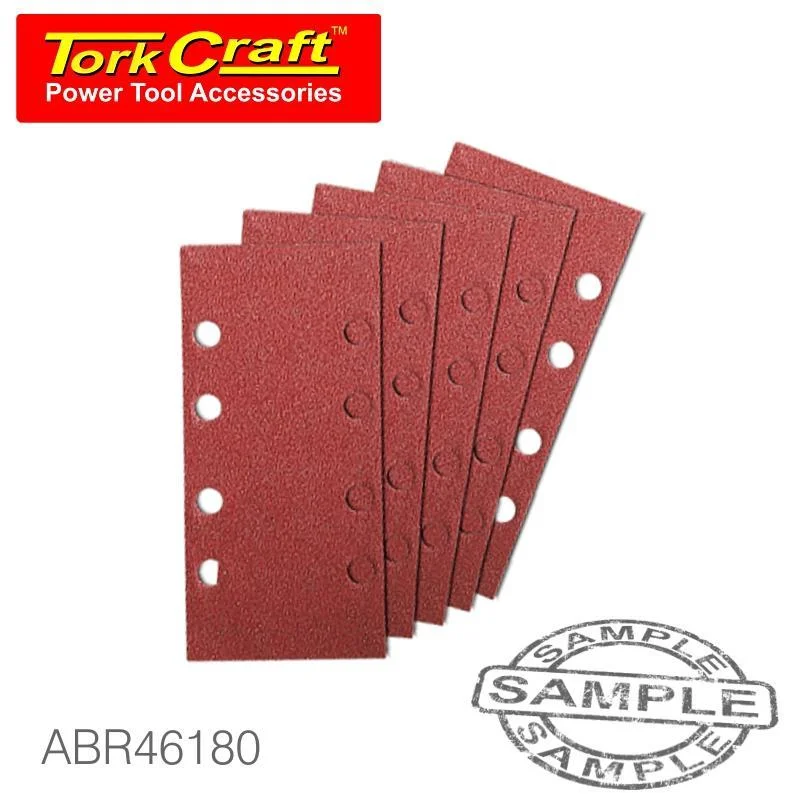 SANDING SHEET ORB 95 X 230MM 180GR PLAIN WITH 8 HOLES 5/PK