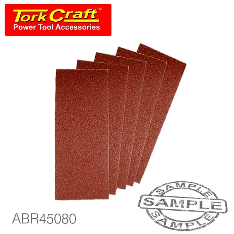 SANDING SHEET ORB 95 X 230MM 80GR VELCRO NO HOLES 5/PK