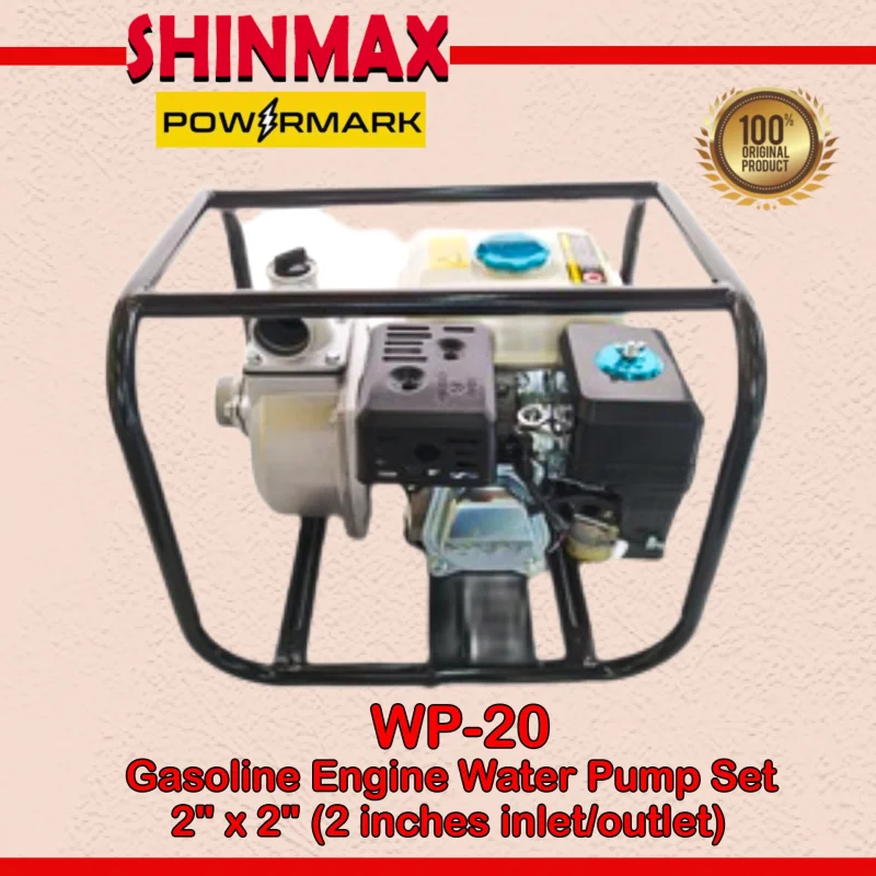 SHINMAX WP-20 Gasoline Engine Water Pump Set 2″ x 2″ (2 inches inlet/outlet)