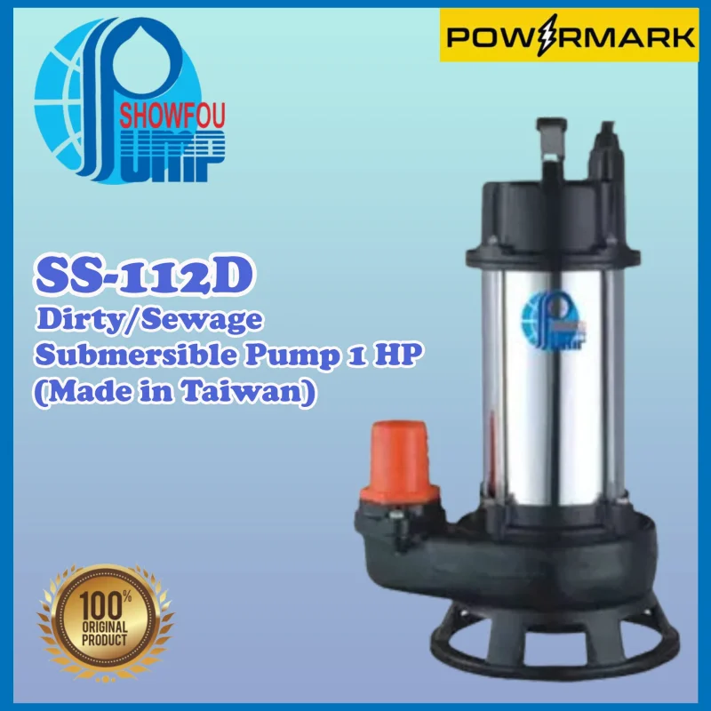 SHOWFOU SS-112D Sewage Submersible Pump 1 HP (Made in Taiwan)