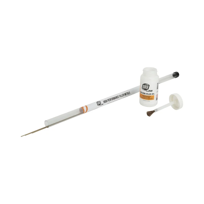 Silver Brazing Solder Rod – Bare – 45% Ag – AWS BAg-5 – Size: 1/16″ x 18″ + 6.5 Oz Flux