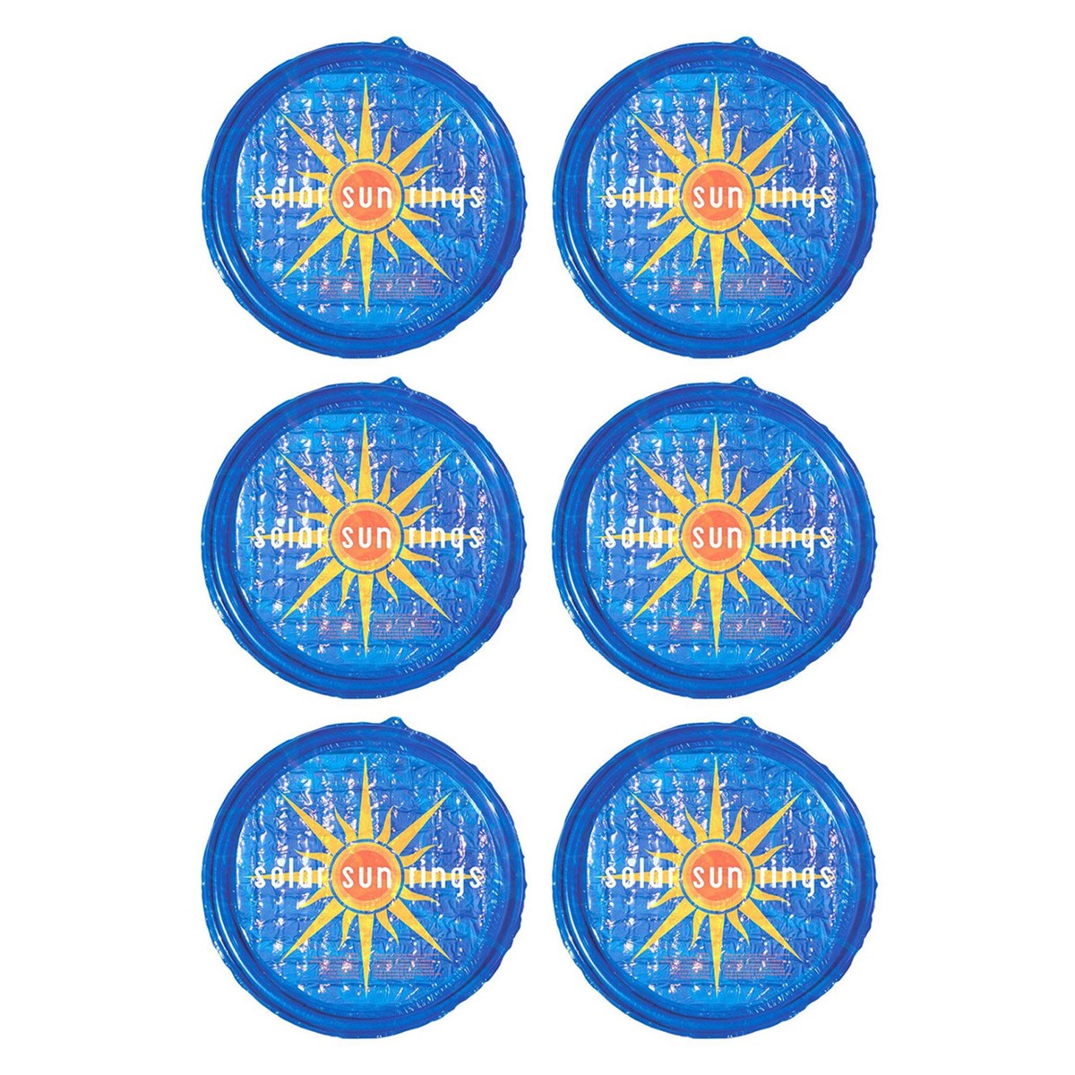 Solar Sun Rings UV Resistant Pool Spa Heater Circular Solar Cover, Blue (6 Pack)