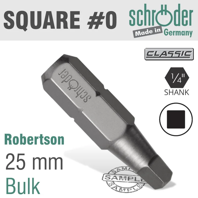 SQUARE RECESS NO.0 INSERT BIT