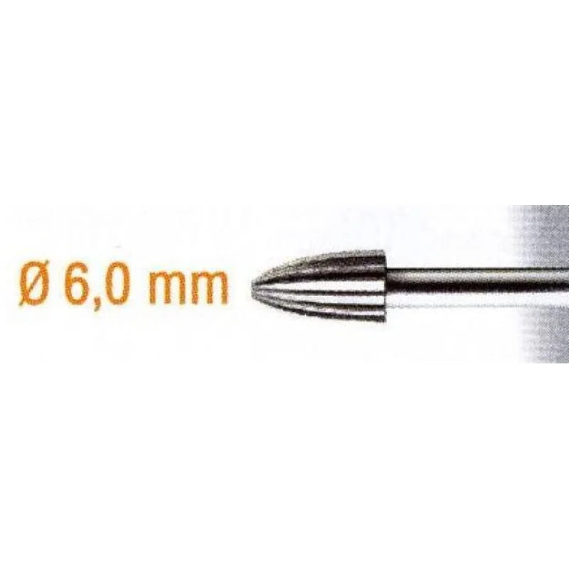 STEEL MILLING CUTTER 6MM.CONE.SH3MM