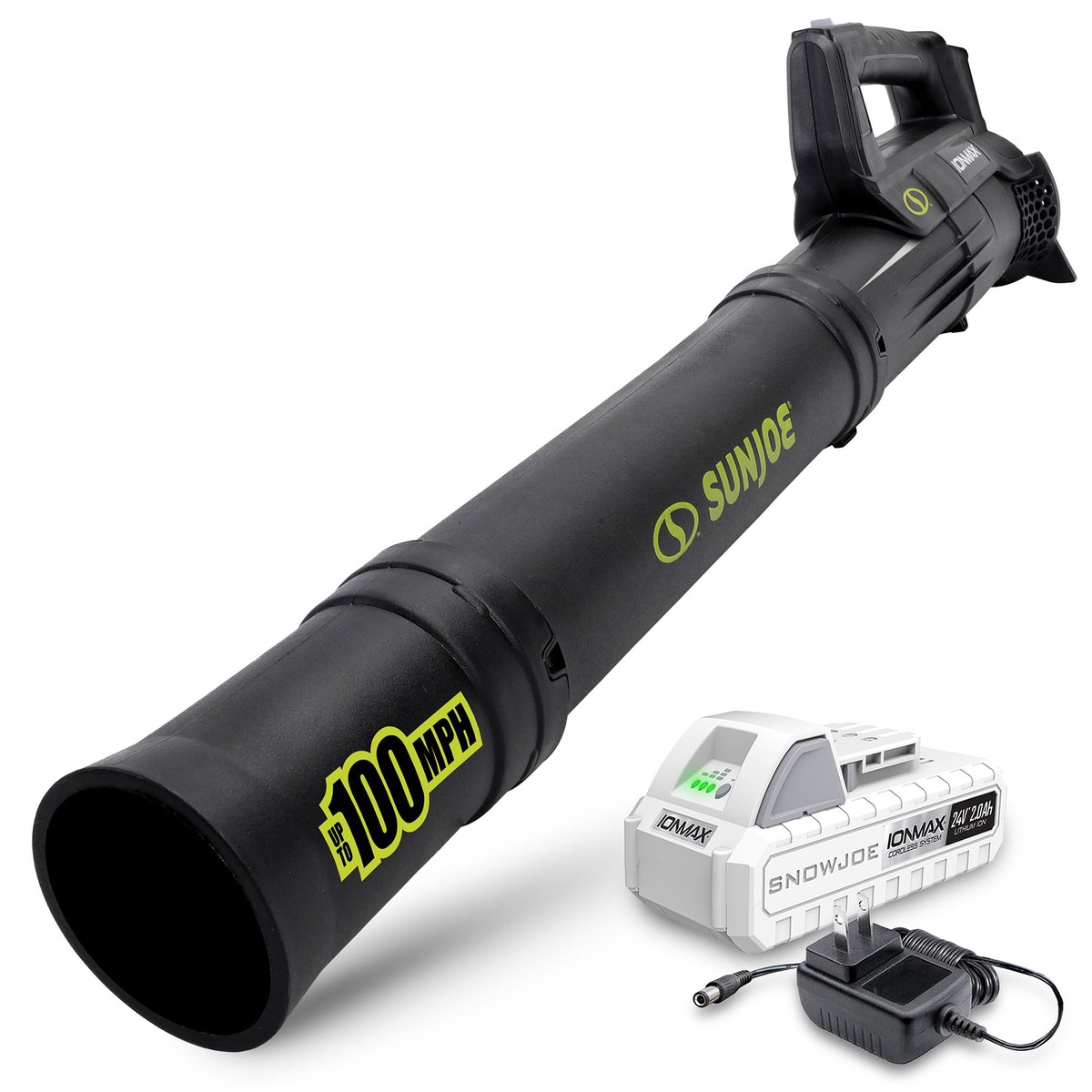 Sun Joe 24V-TB-LTE 24V Cordless IONMAX Compact Turbine Jet Blower, 100 MPH Air Speed, Battery and Charger Included