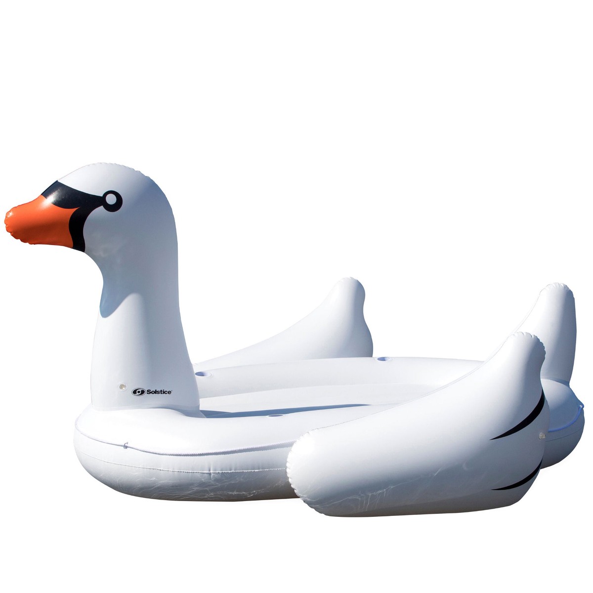 Swimline Giant Swan Inflatable Ride On Swimming Pool Float Raft Island, White