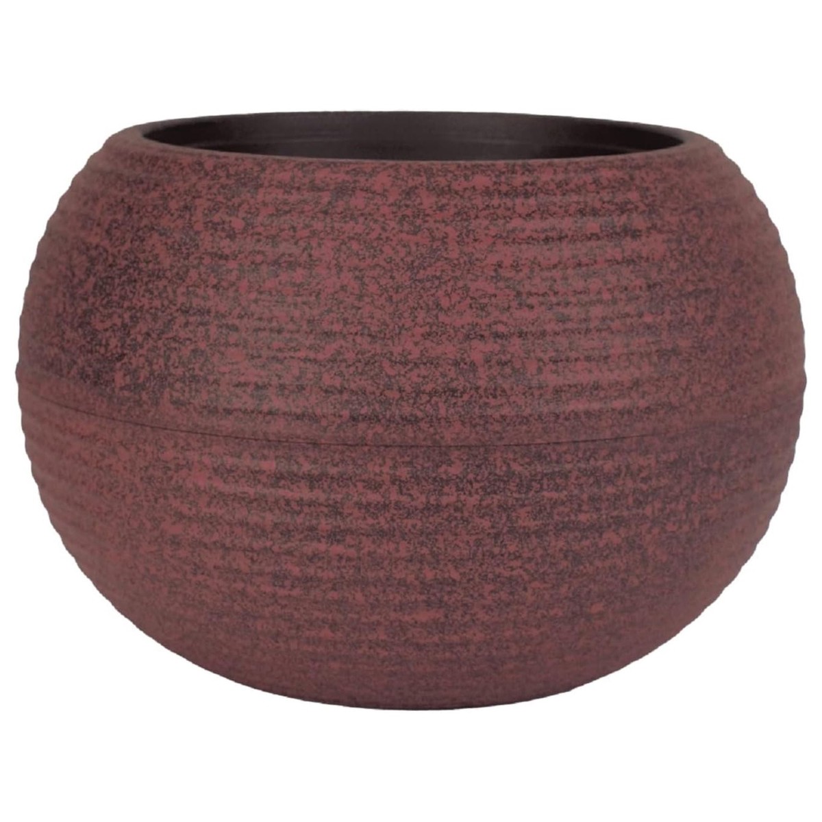 The HC Companies 12 Inch Atlas Sphere Planter, Round Plastic Plant Pot, Red