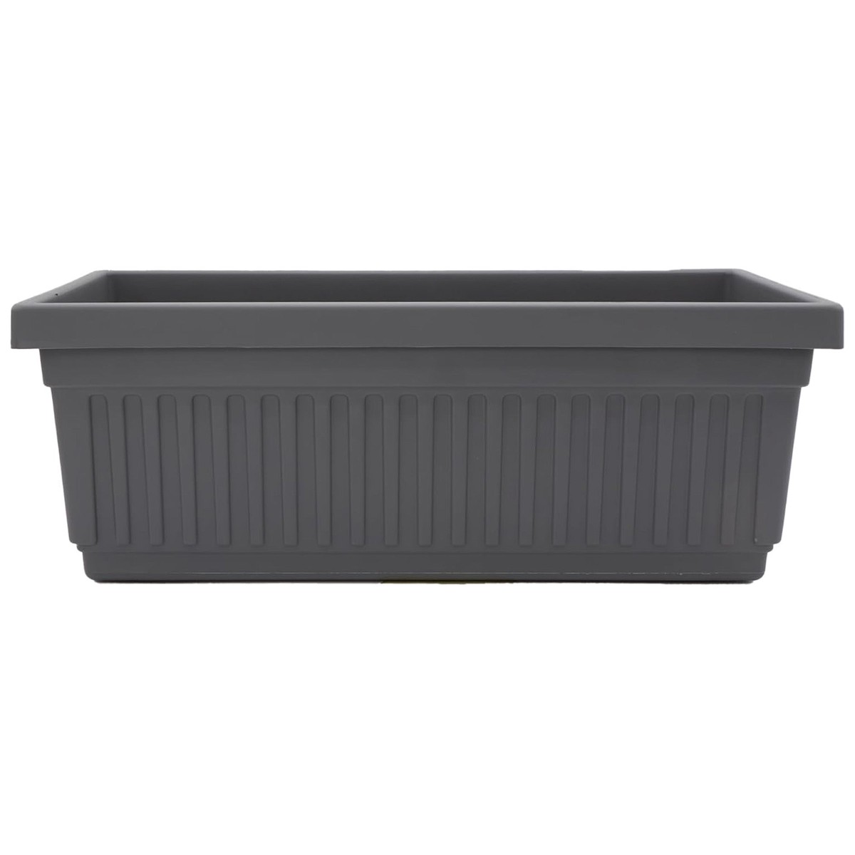 The HC Companies 18-Inch Venetian Window Planter Box with Drain Plug, Warm Gray