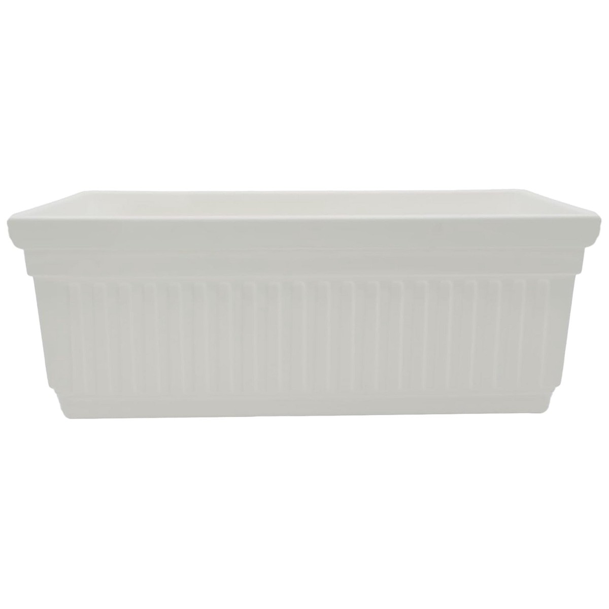 The HC Companies 18-Inch Venetian Window Planter Box with Drain Plug, White