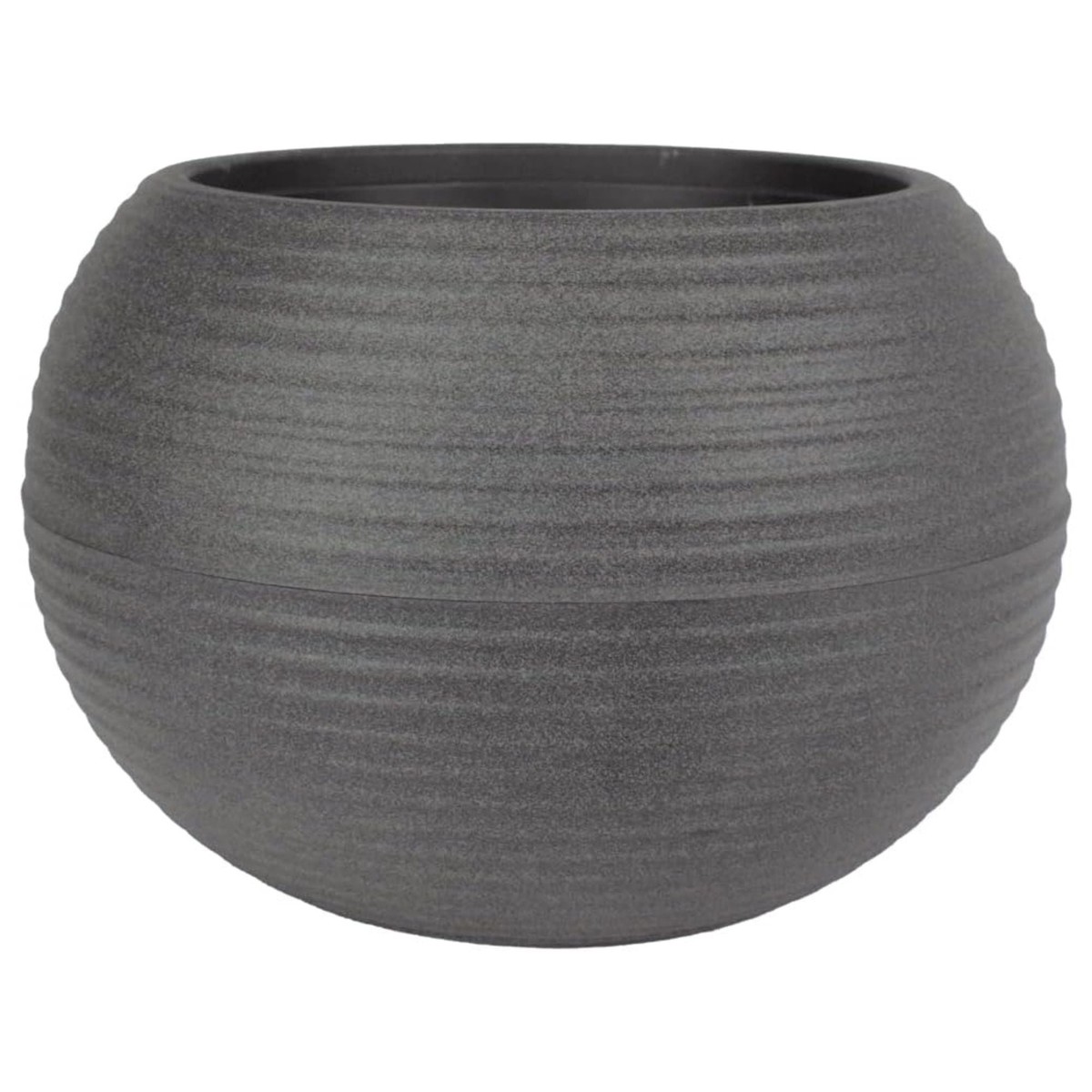 The HC Companies 8 Inch Atlas Sphere Planter, Round Plastic Plant Pot, Gray