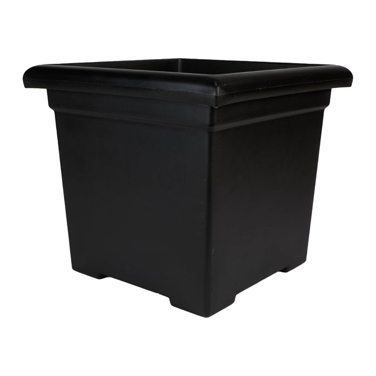 The HC Companies Accent Square Plastic Plant Pot with Drainage, 15.5 Inch, Black