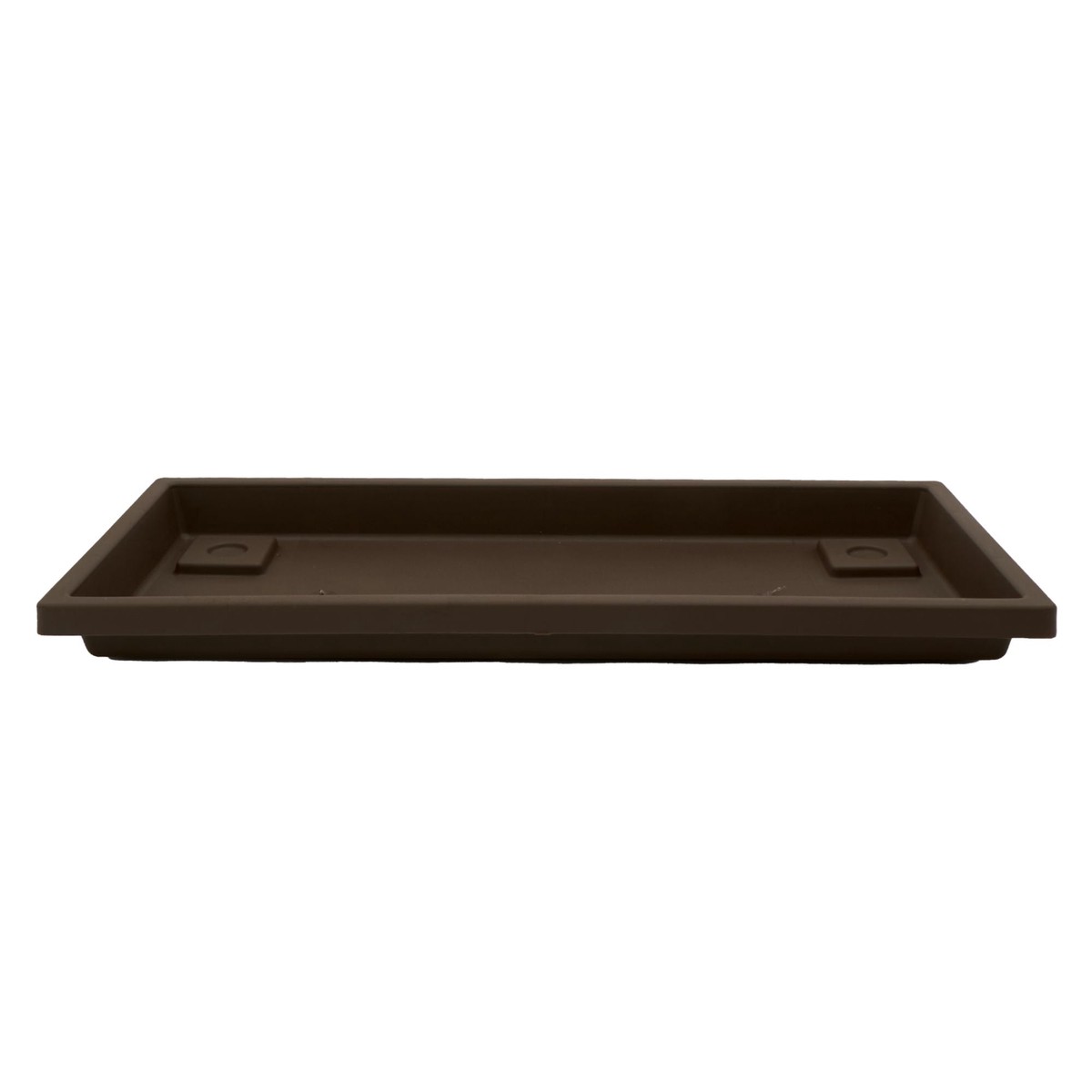 The HC Companies Venetian Rectangular Plant Tray, Plastic Drip Saucer, Chocolate