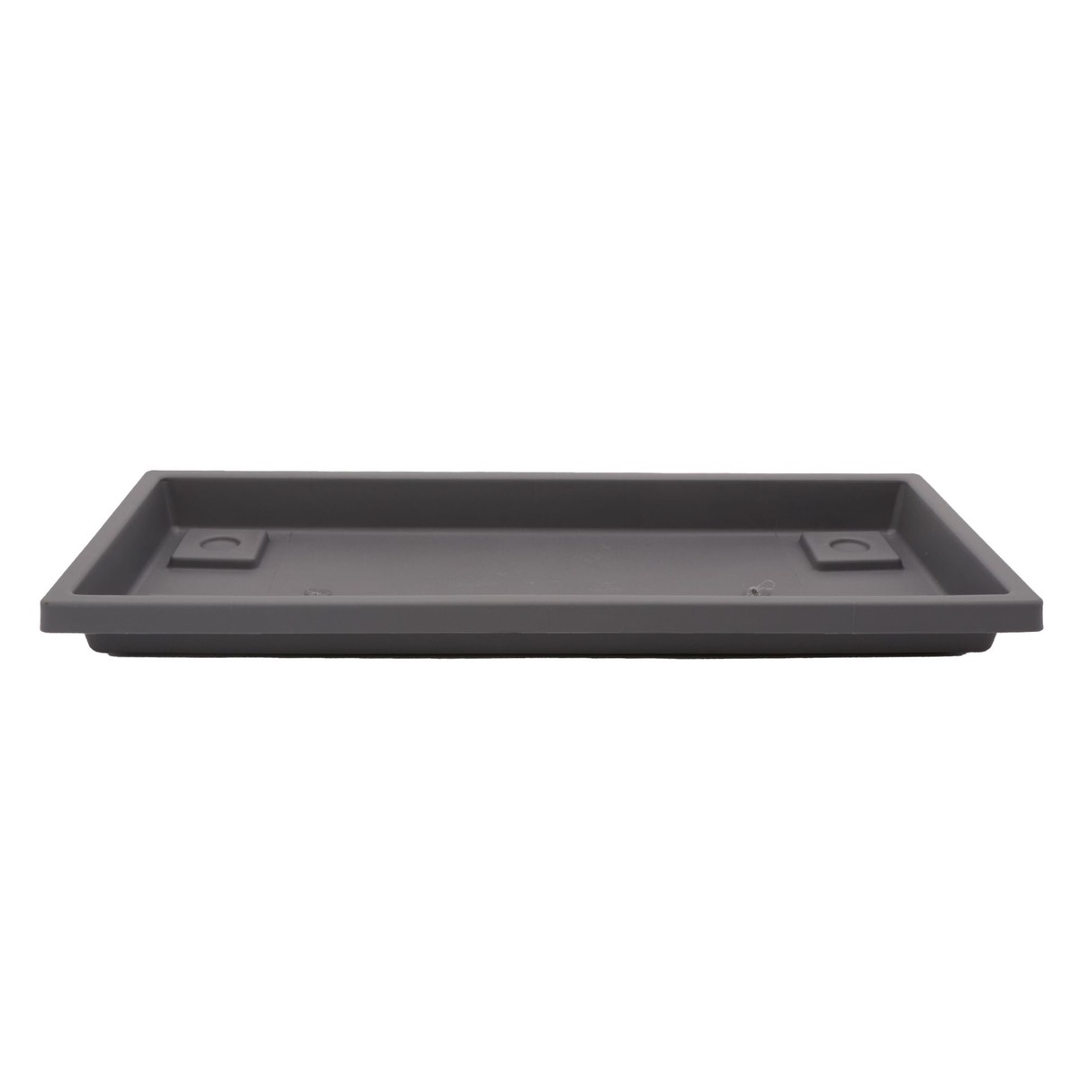 The HC Companies Venetian Rectangular Plant Tray, Plastic Drip Saucer, Warm Gray