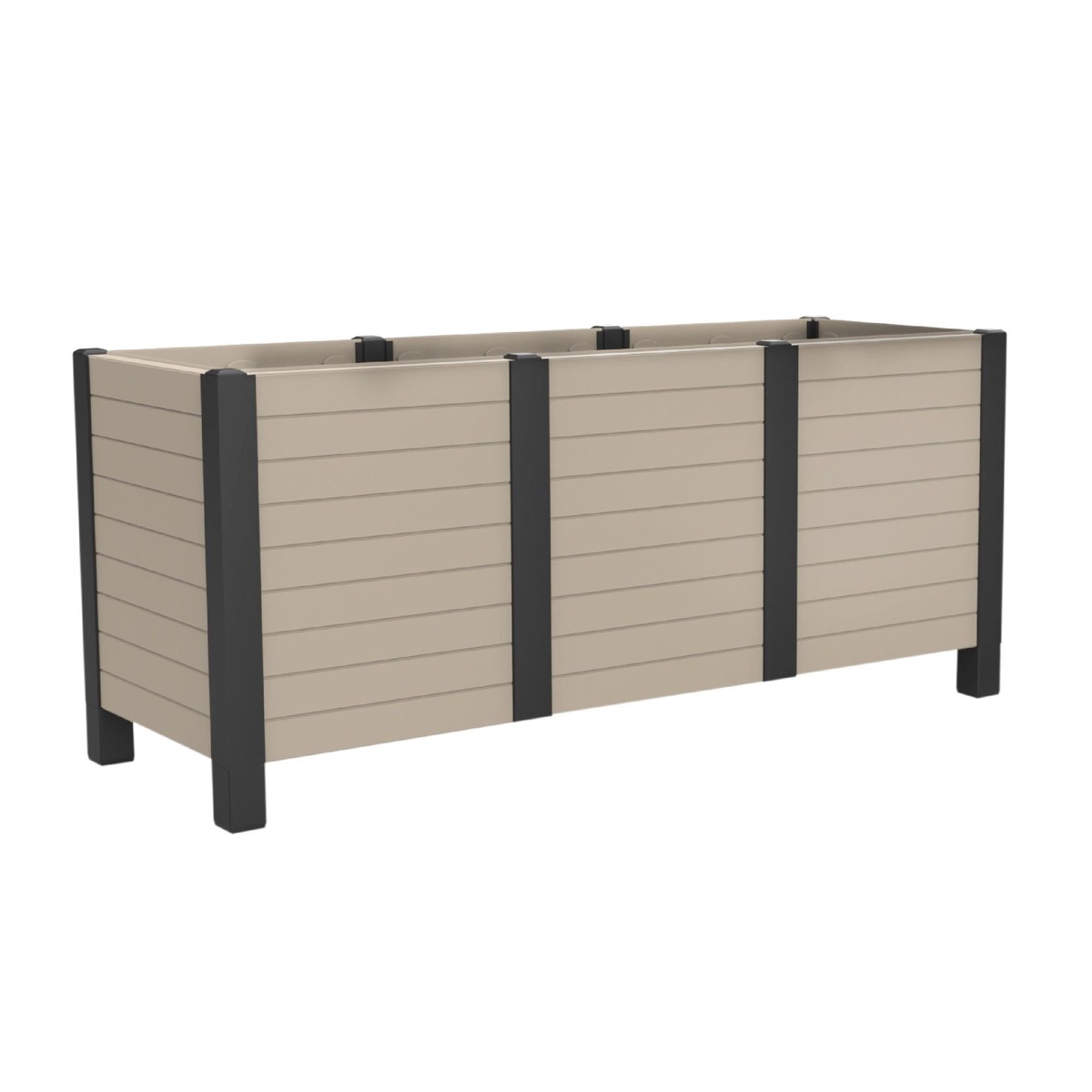 Tierra Verde 17-Inch x 48-Inch Raised Garden Trough Box for Patio or Deck, Khaki