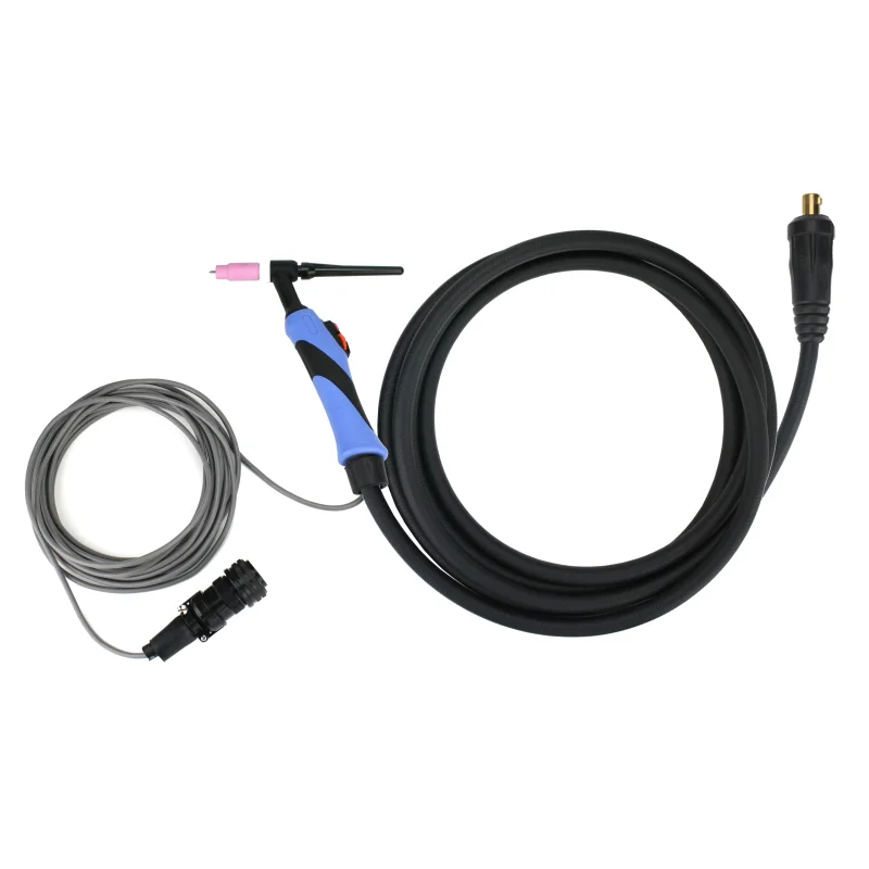 TIG Torch with Amperage Control – 14 Pin Signal Connector- 1-Piece Cable – INLINE Dinse 35-70 – Air Cooled – Compatible with Miller