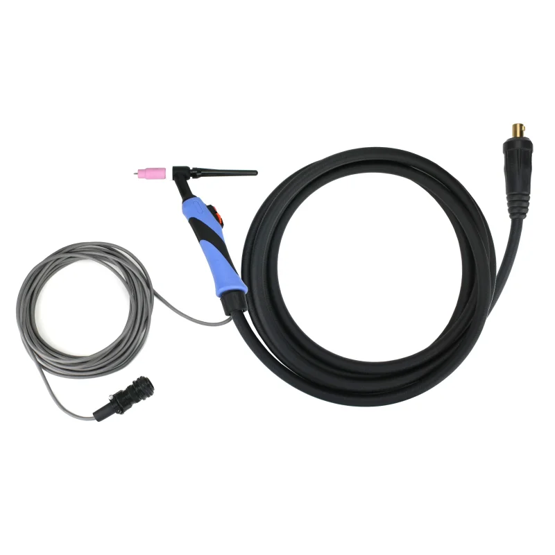 TIG Torch with Amperage Control – 6 Pin Signal Connector- 1-Piece Cable – INLINE Dinse 35-70 – Air Cooled – Compatible with Lincoln